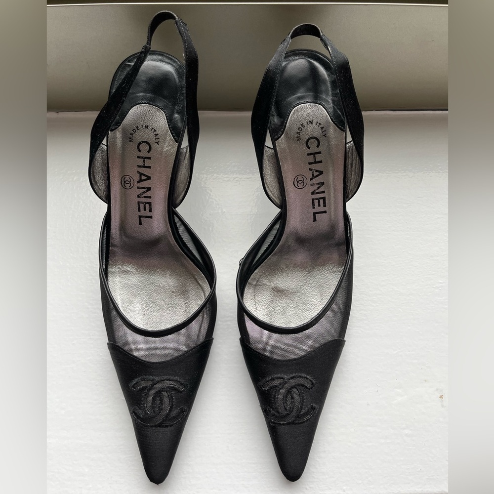 Chanel Mesh Slingbacks